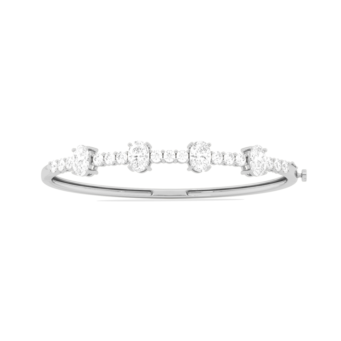 Cluster Oval & Round Diamond Bracelet
