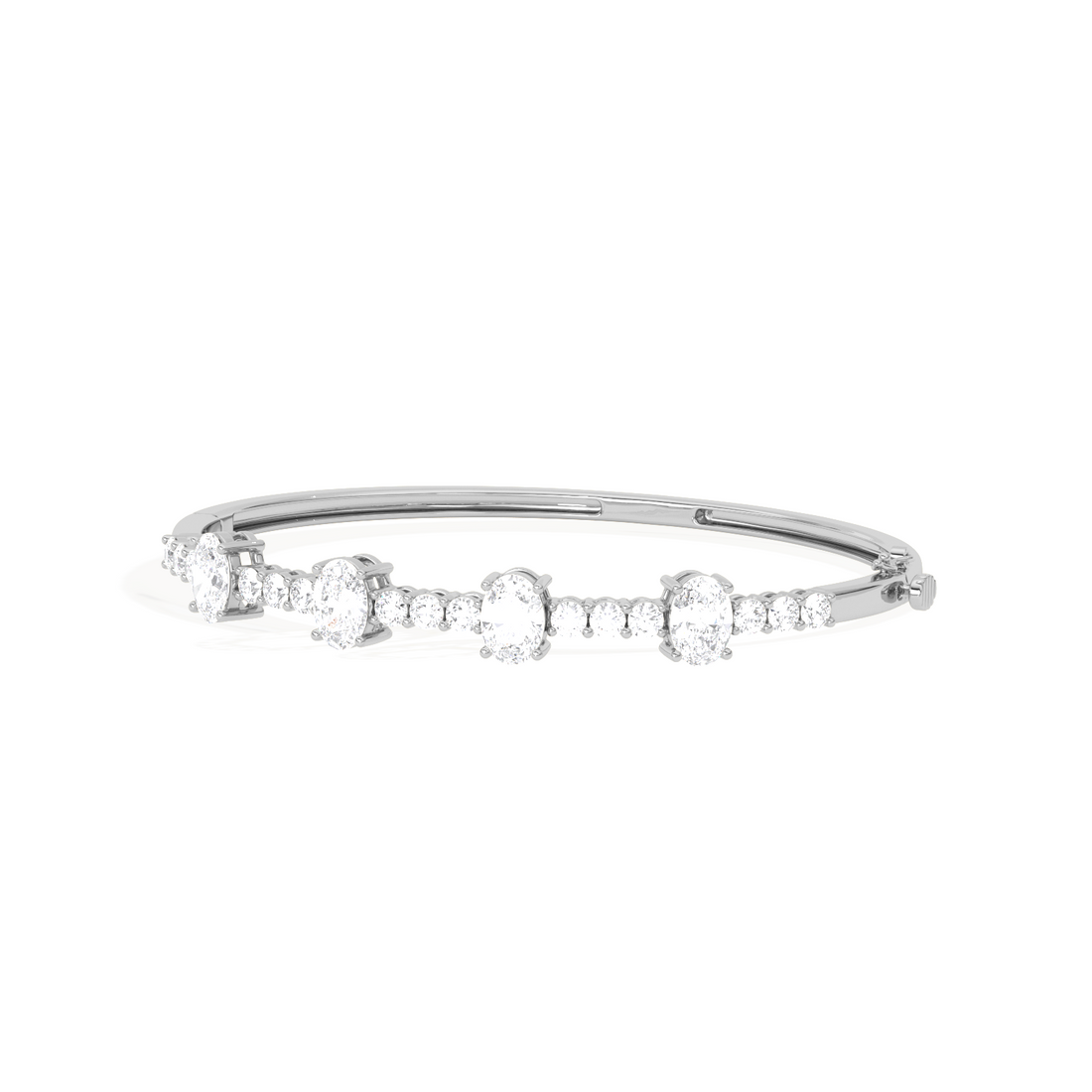 Cluster Oval & Round Diamond Bracelet