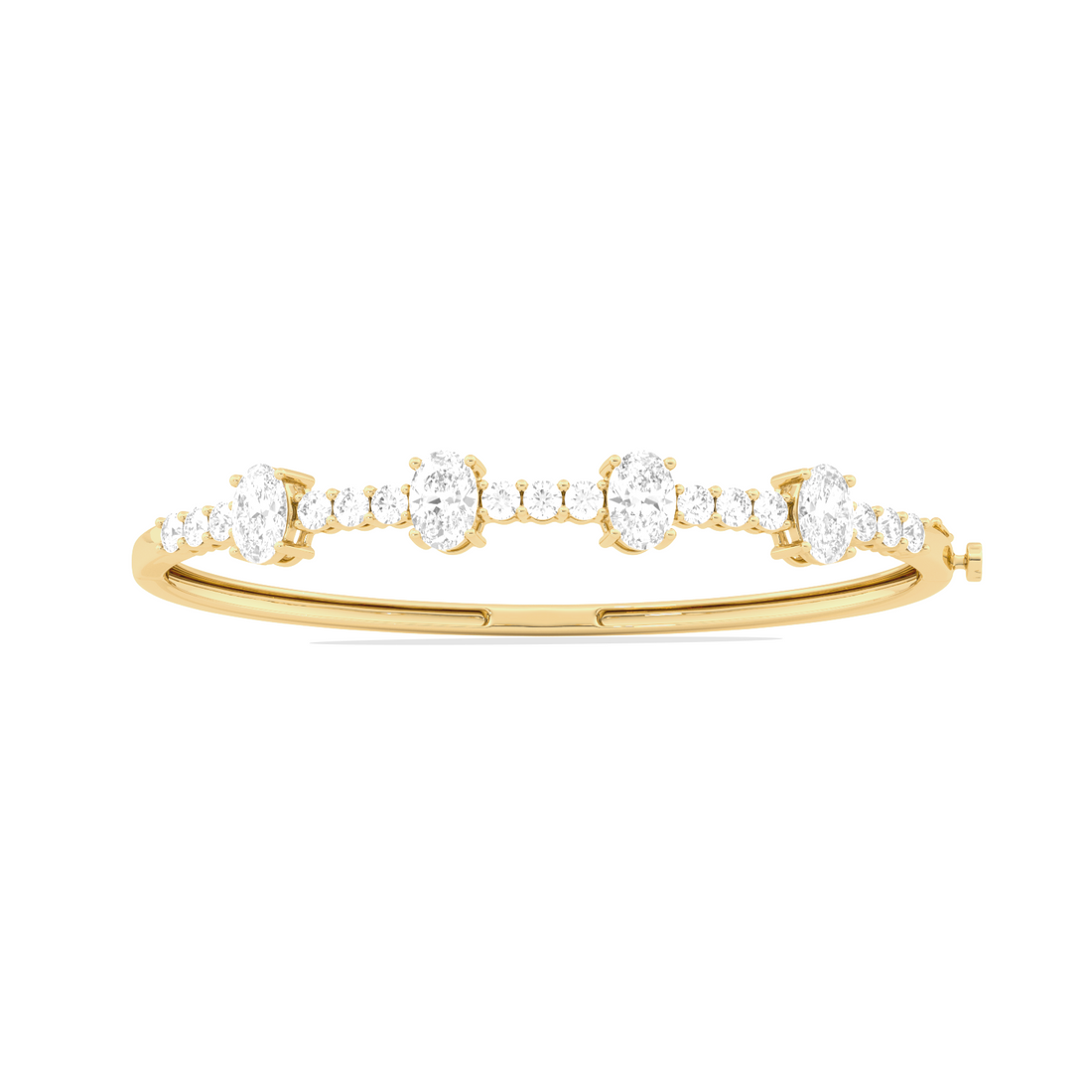 Cluster Oval & Round Diamond Bracelet