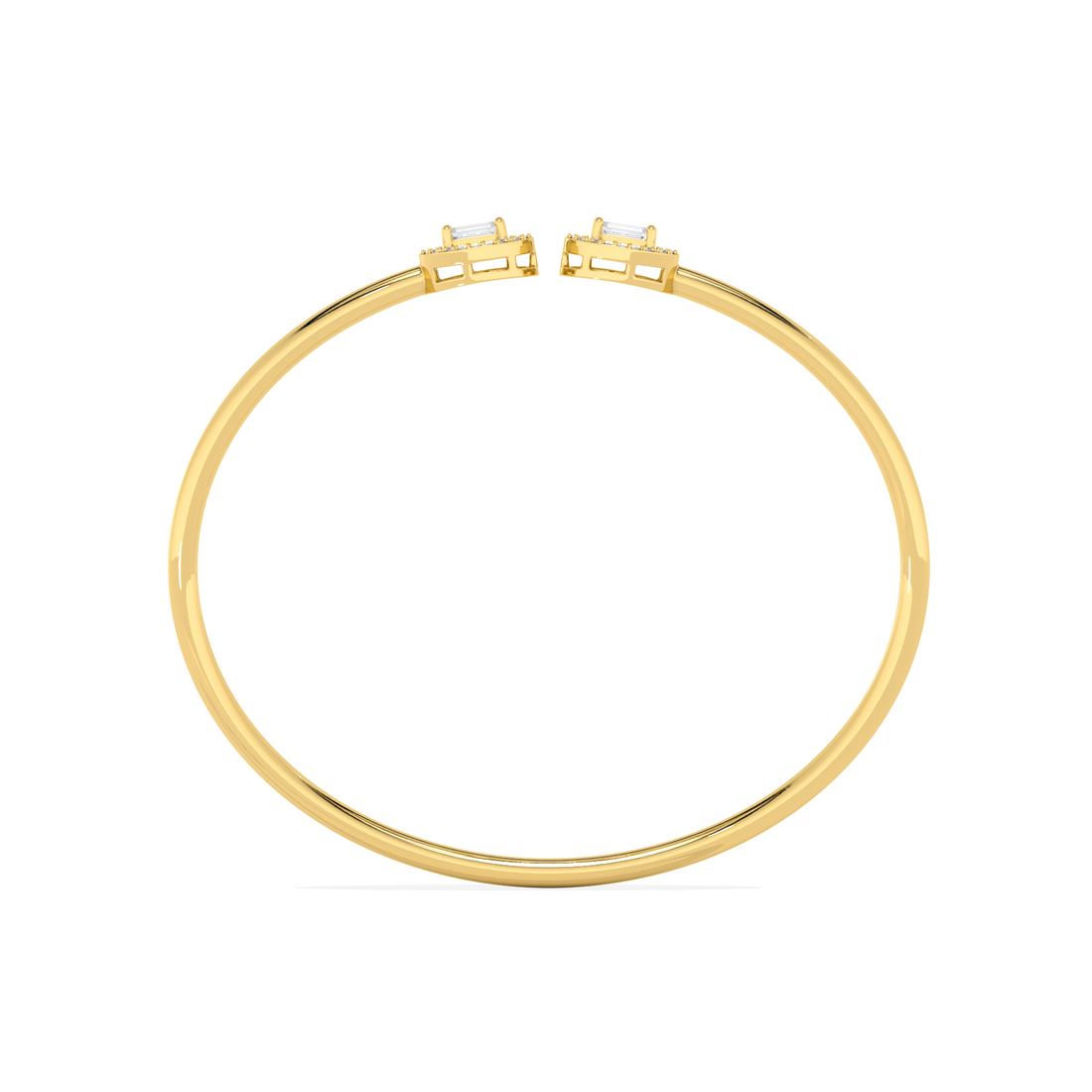 Emerald Cut Diamond Open Bracelet