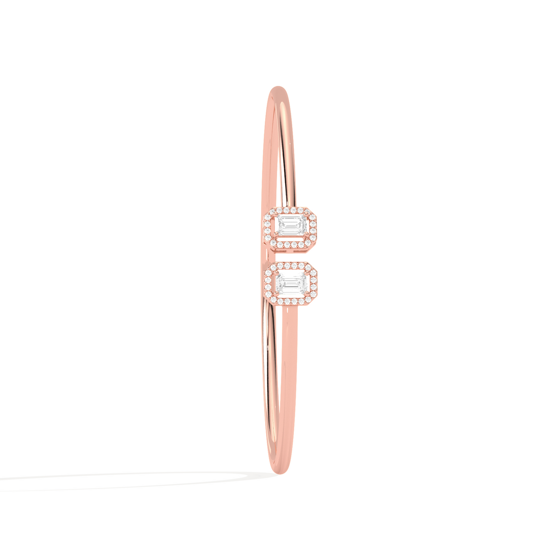Emerald Cut Diamond Cuff Bracelet