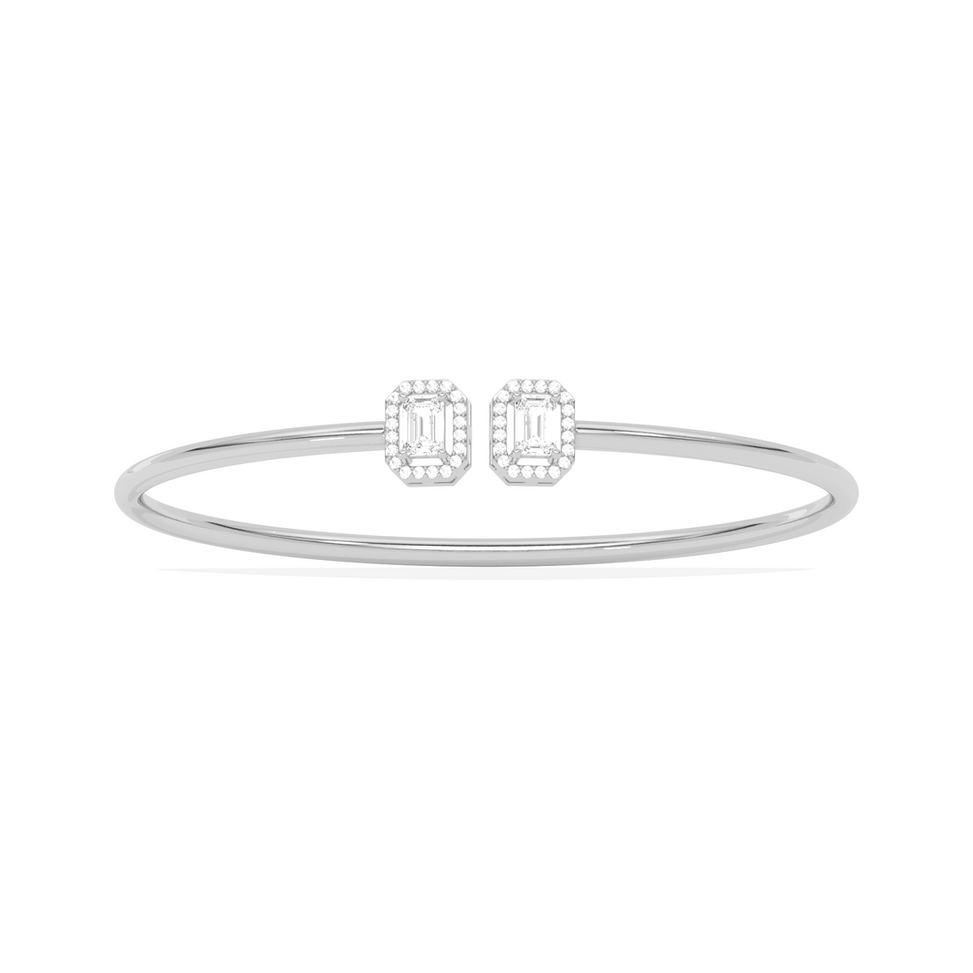 Emerald Cut Diamond Cuff Bracelet
