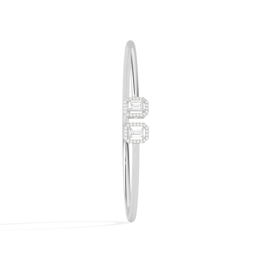 Emerald Cut Diamond Cuff Bracelet