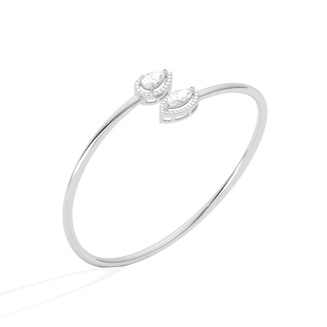Pear & Marquise Cut Diamond Cuff Bracelet