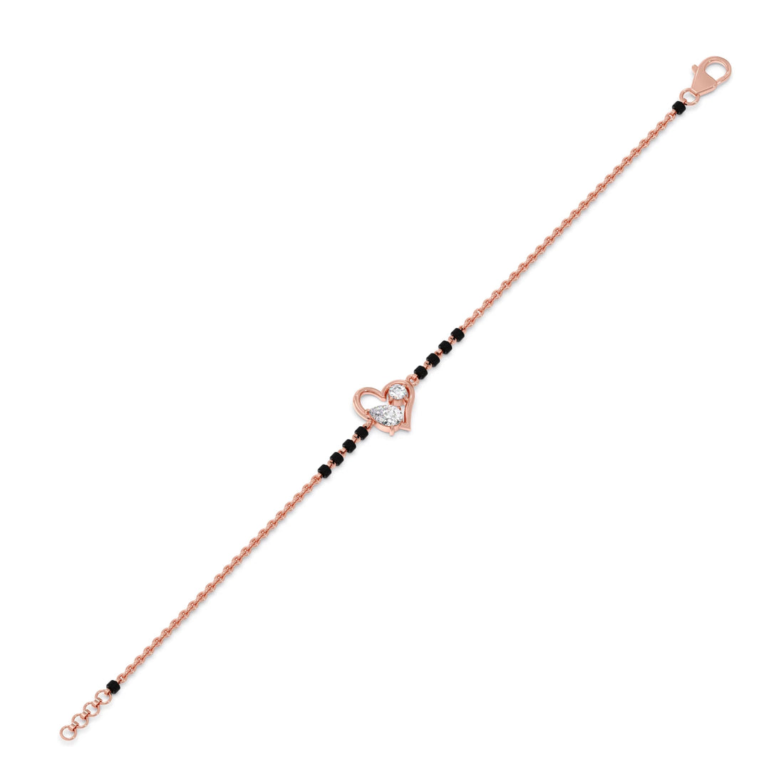 Pear and Round Diamond Mangalsutra Bracelet