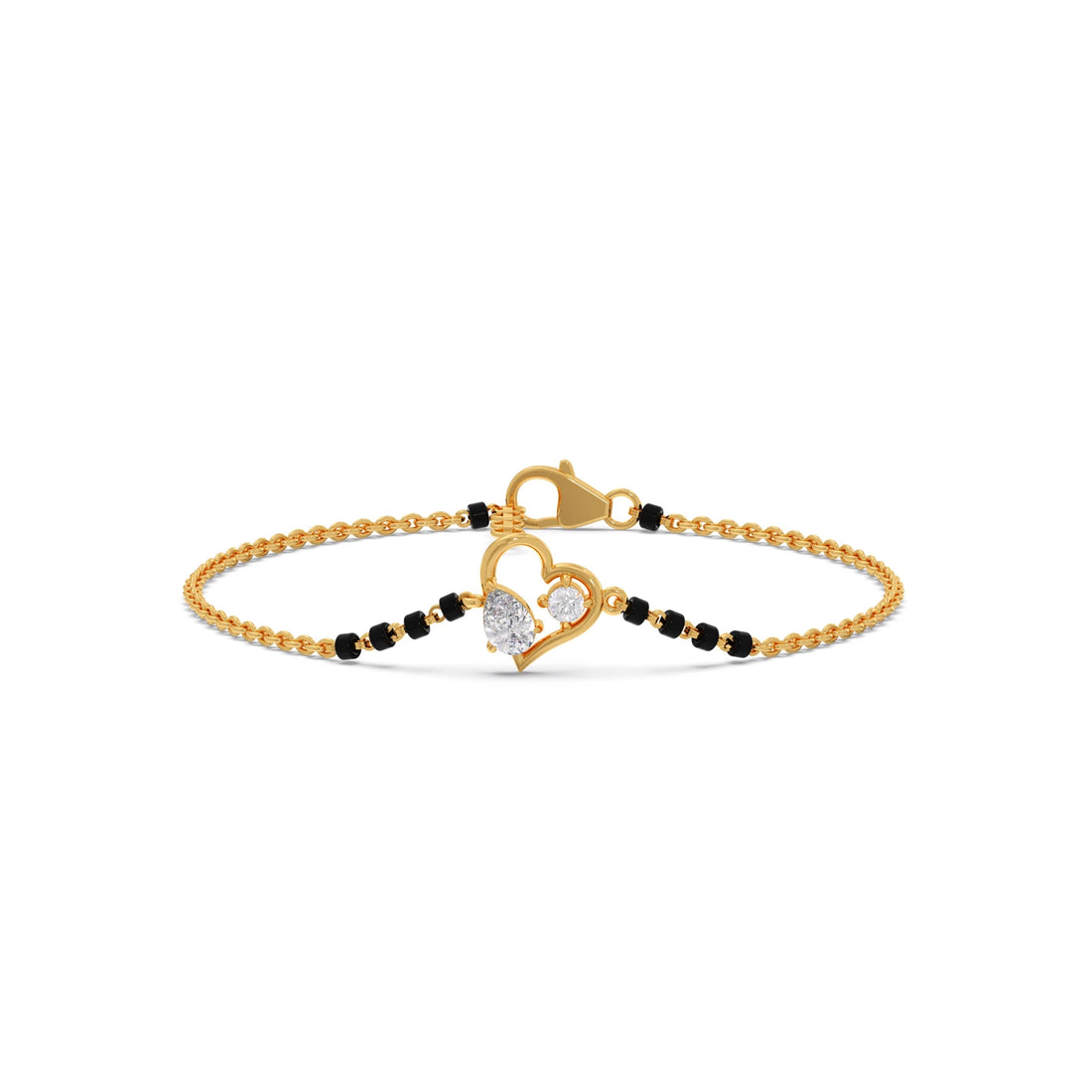 Pear and Round Diamond Mangalsutra Bracelet