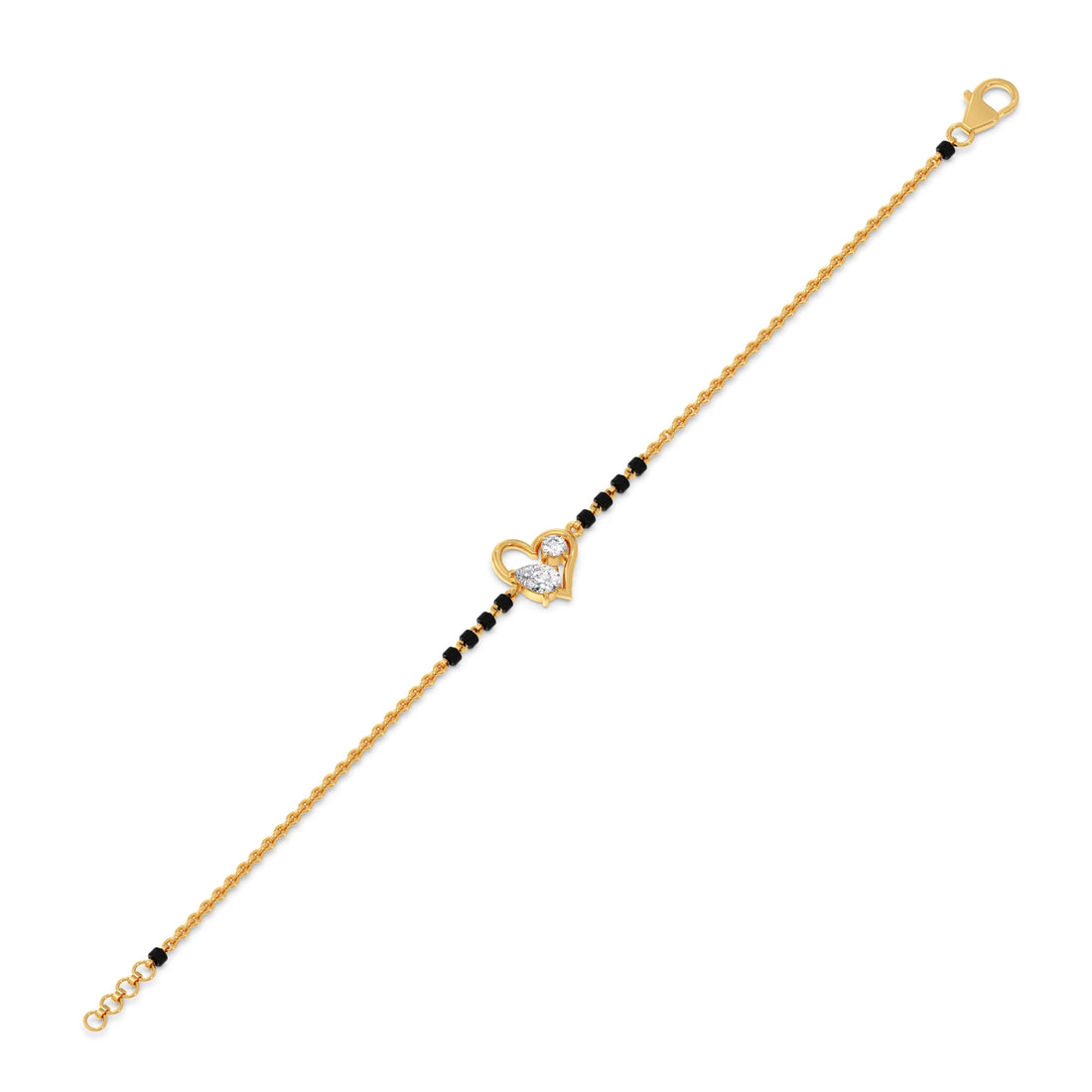 Pear and Round Diamond Mangalsutra Bracelet