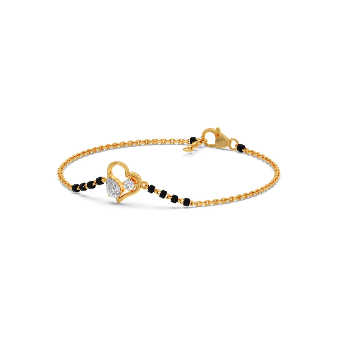 Pear and Round Diamond Mangalsutra Bracelet