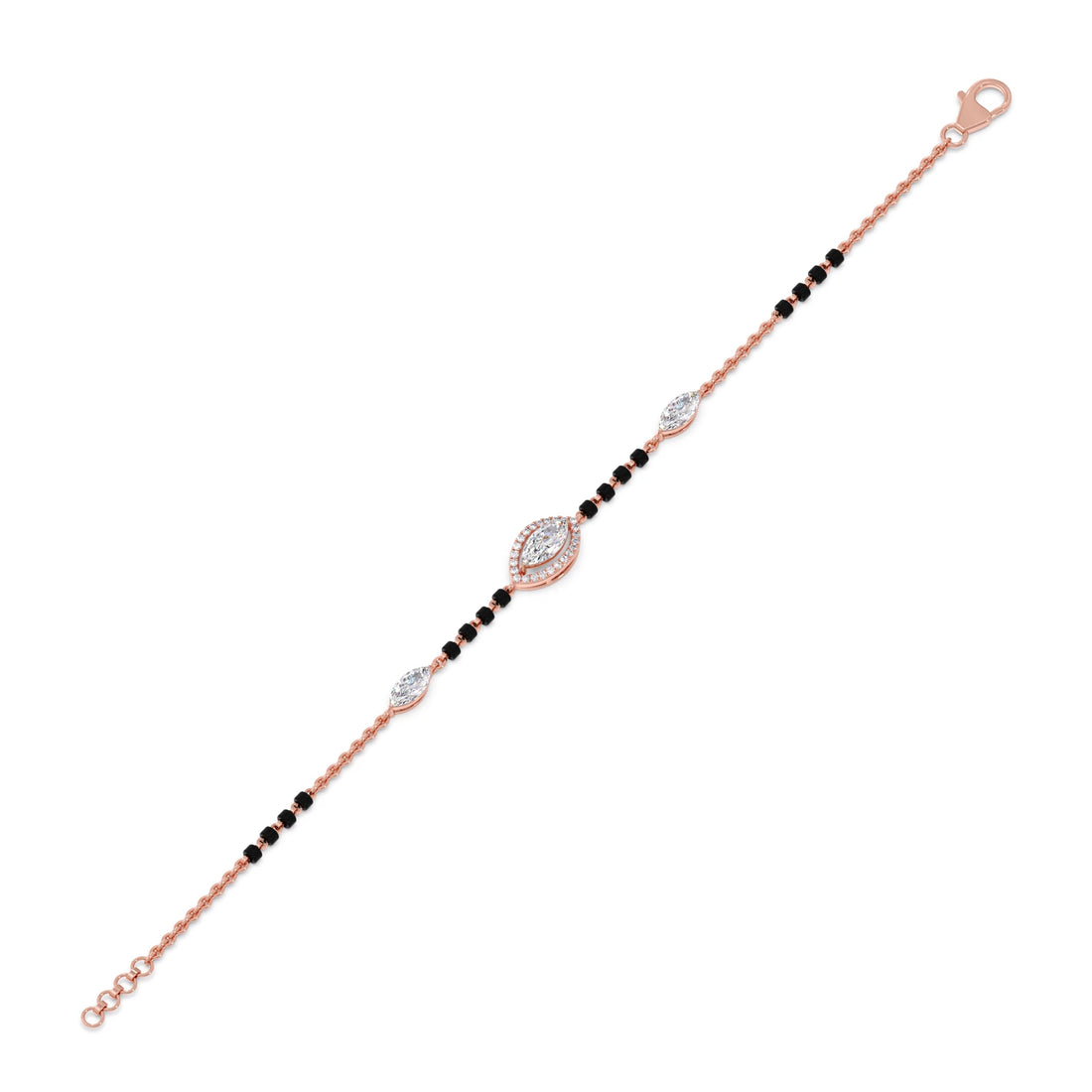 Marquise and Round Diamond Mangalsutra Bracelet
