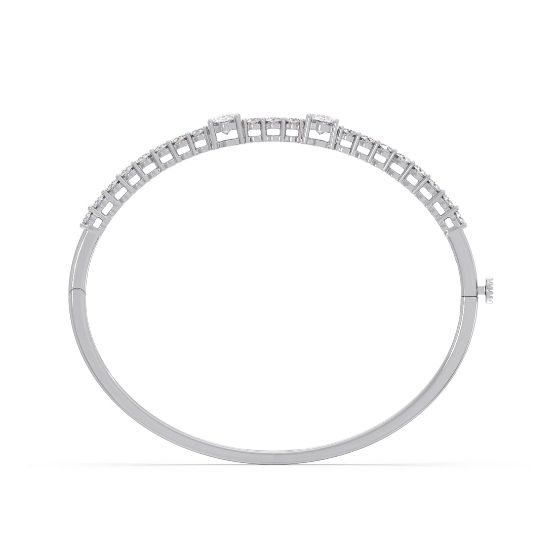 Oval Center with Round Accent Diamond Bracelet