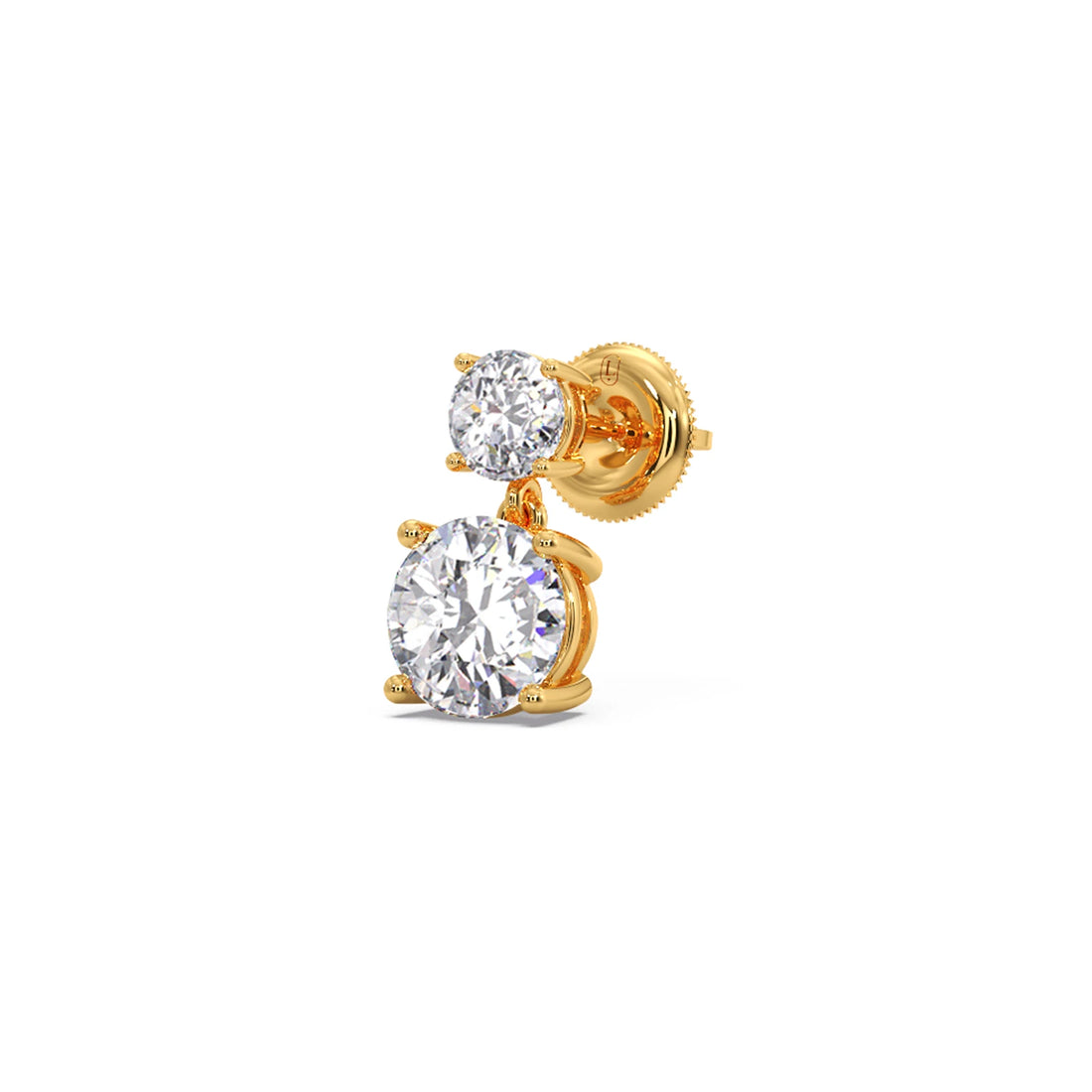 Round Diamond Drop Earrings