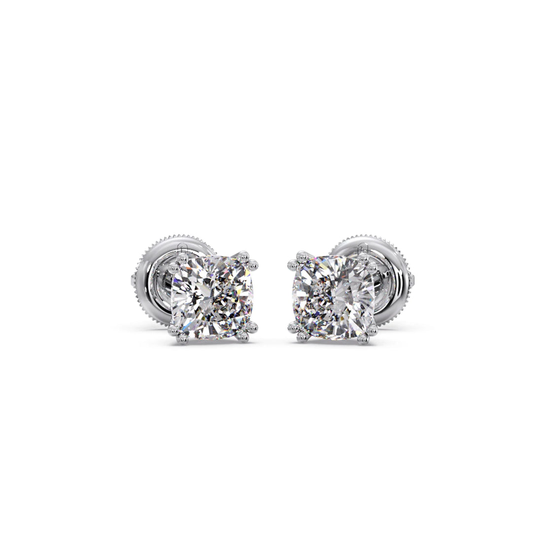 Cushion Cut Diamond Stud Earrings