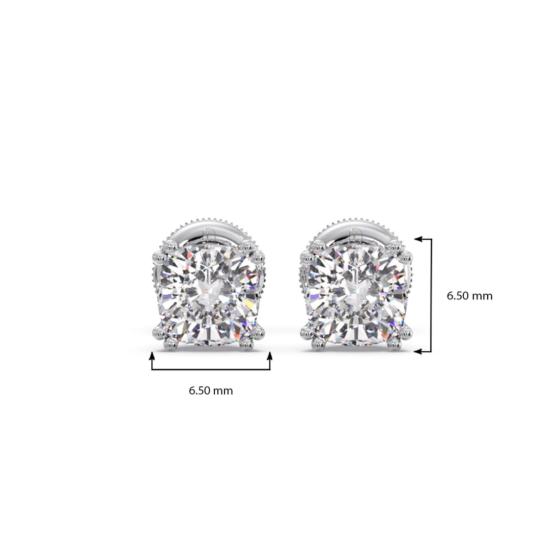 Cushion Cut Diamond Stud Earrings