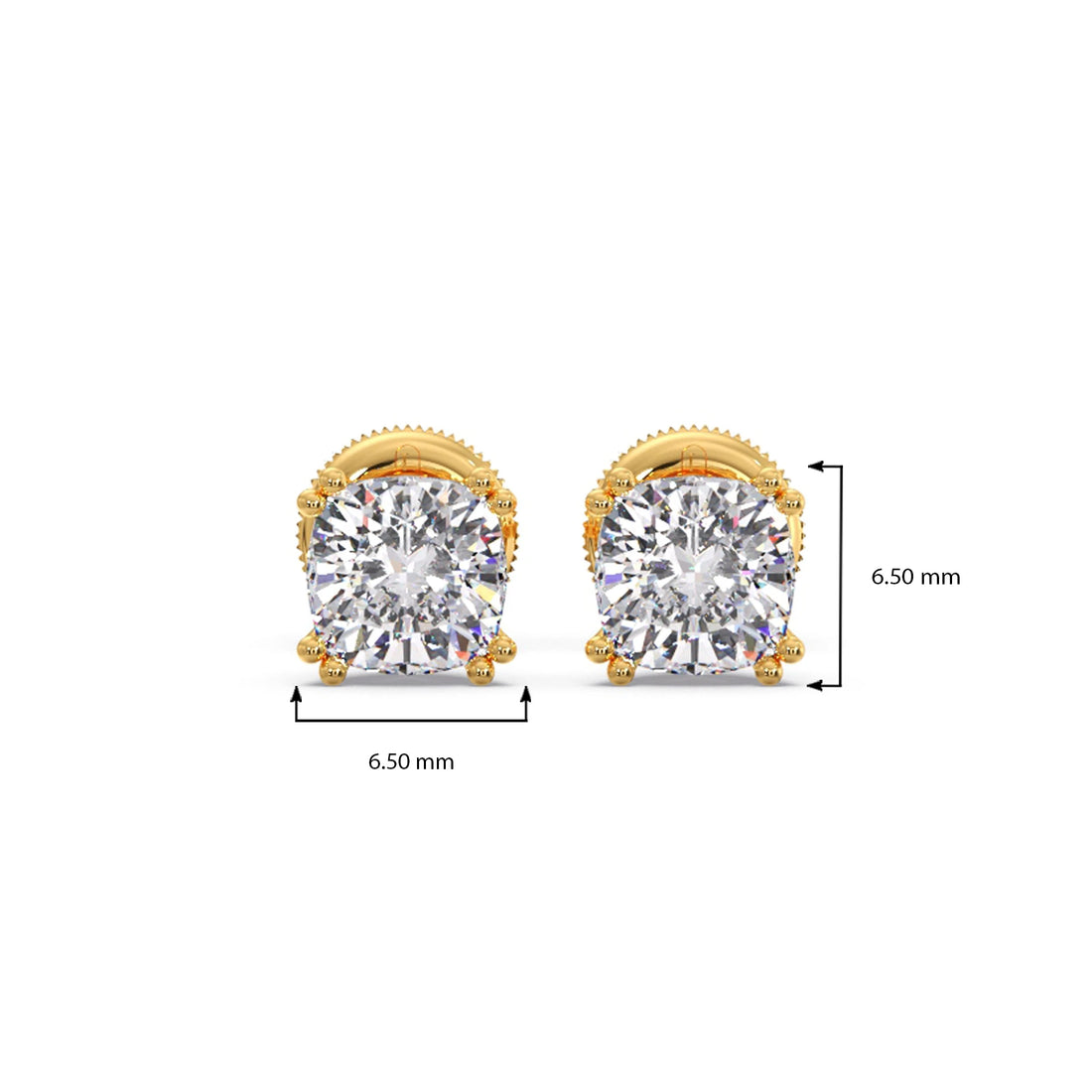Cushion Cut Diamond Stud Earrings