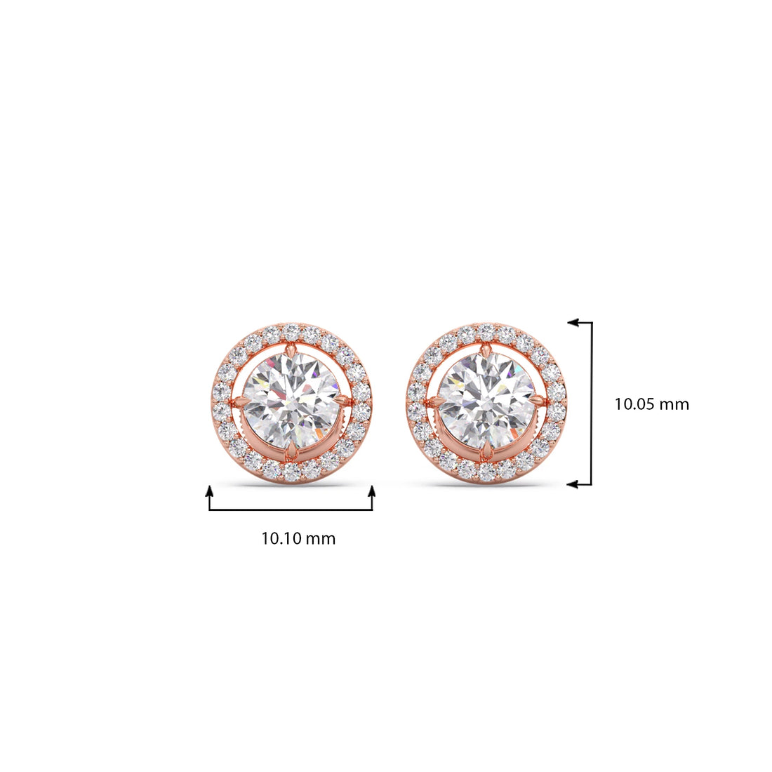 Round Halo Stud Earrings