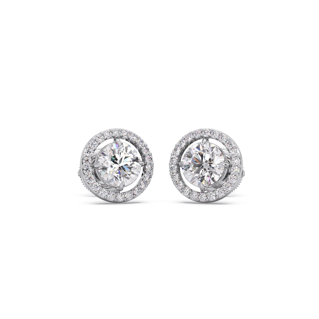 Round Halo Stud Earrings