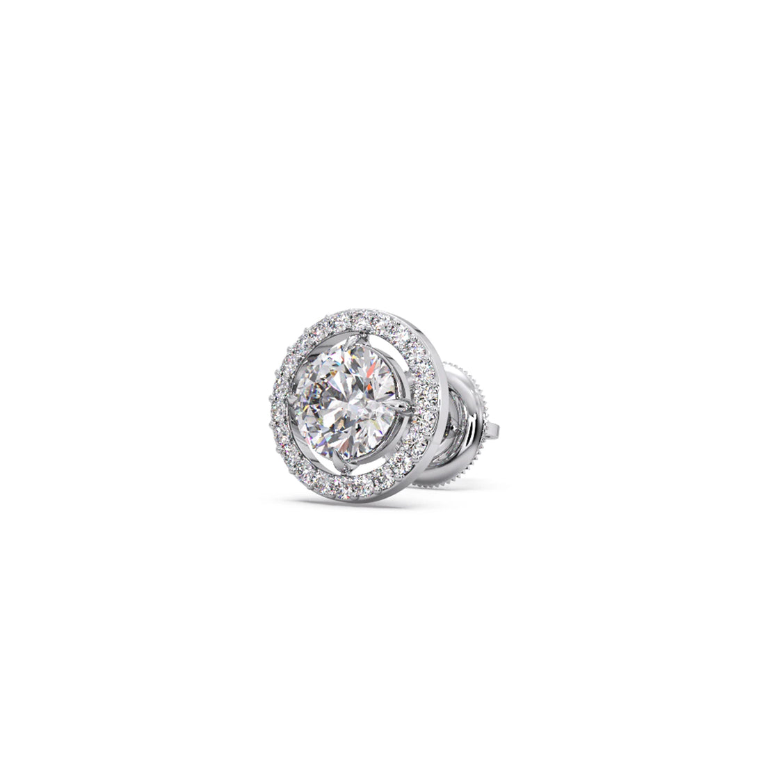 Round Halo Stud Earrings