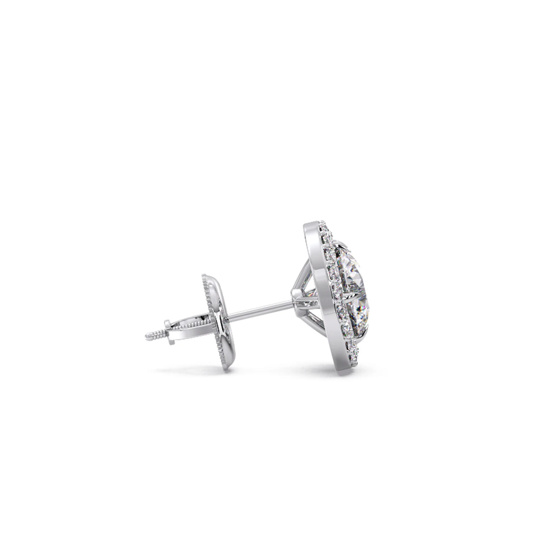 Round Halo Stud Earrings