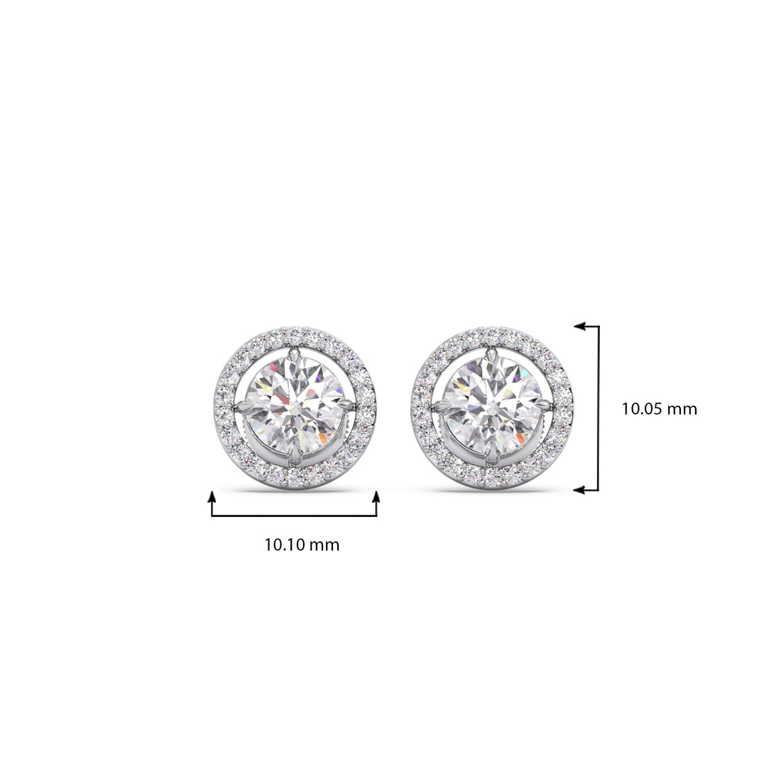 Round Halo Stud Earrings