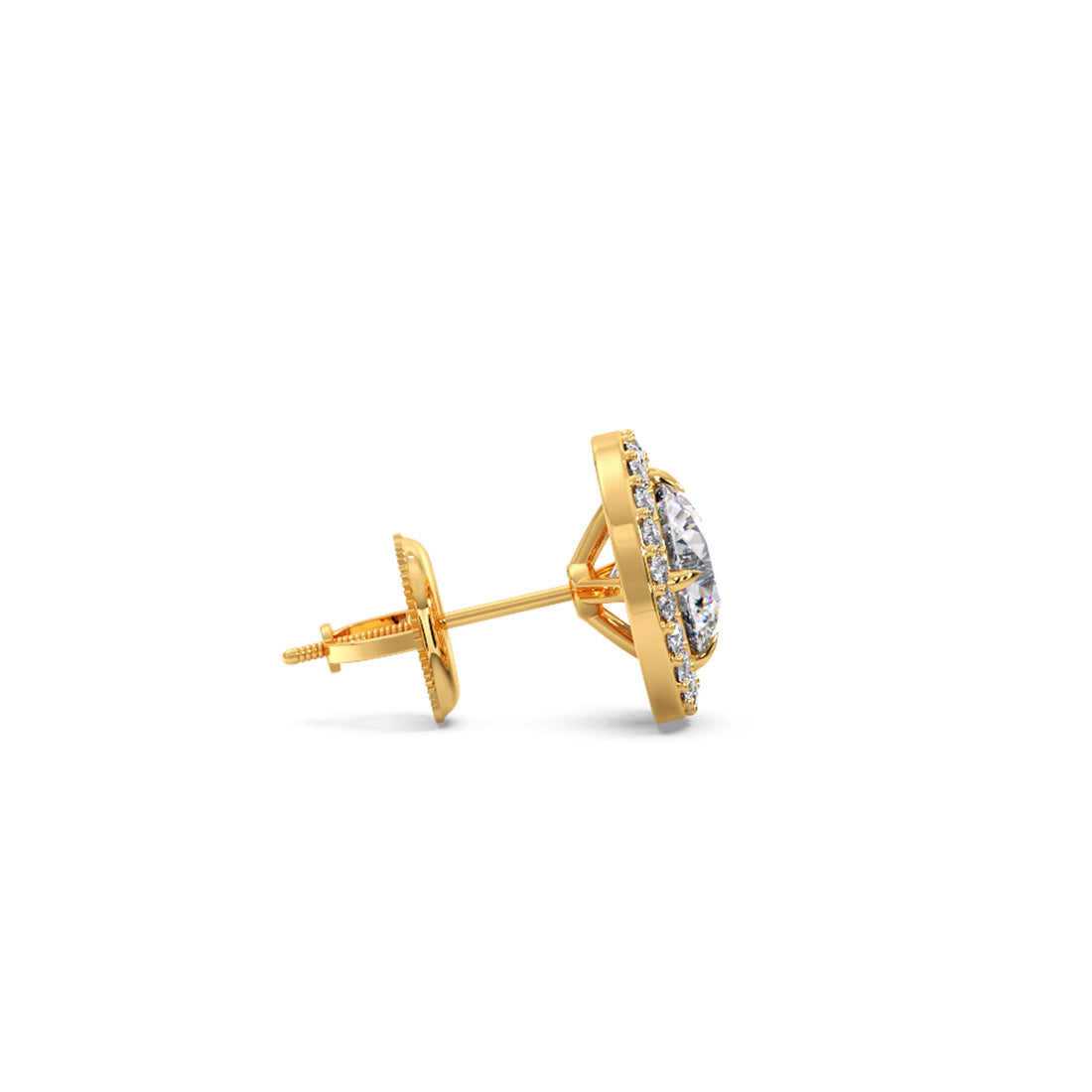 Round Halo Stud Earrings