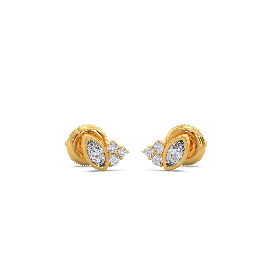 Marquise Cut Diamond Cluster Stud Earrings