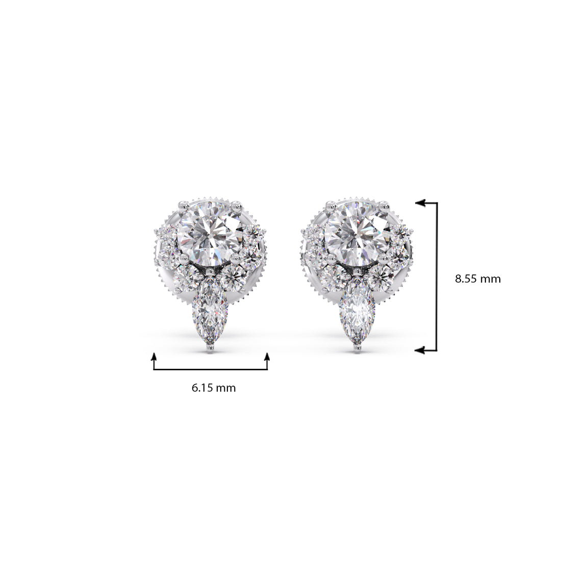 Floral Cluster Stud Earrings