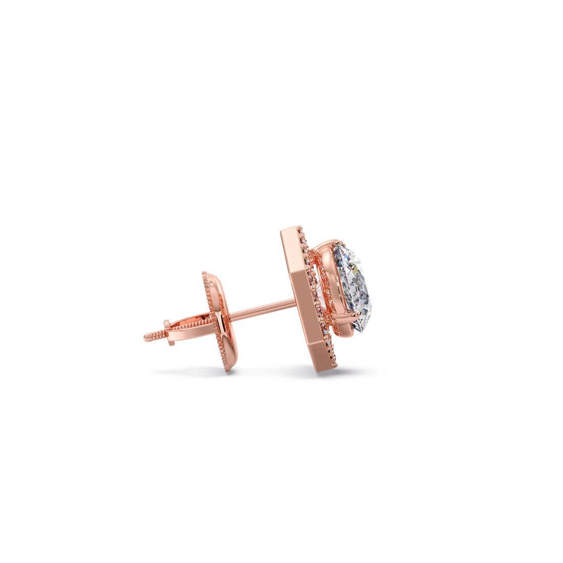 Hexagon Halo Stud Earrings