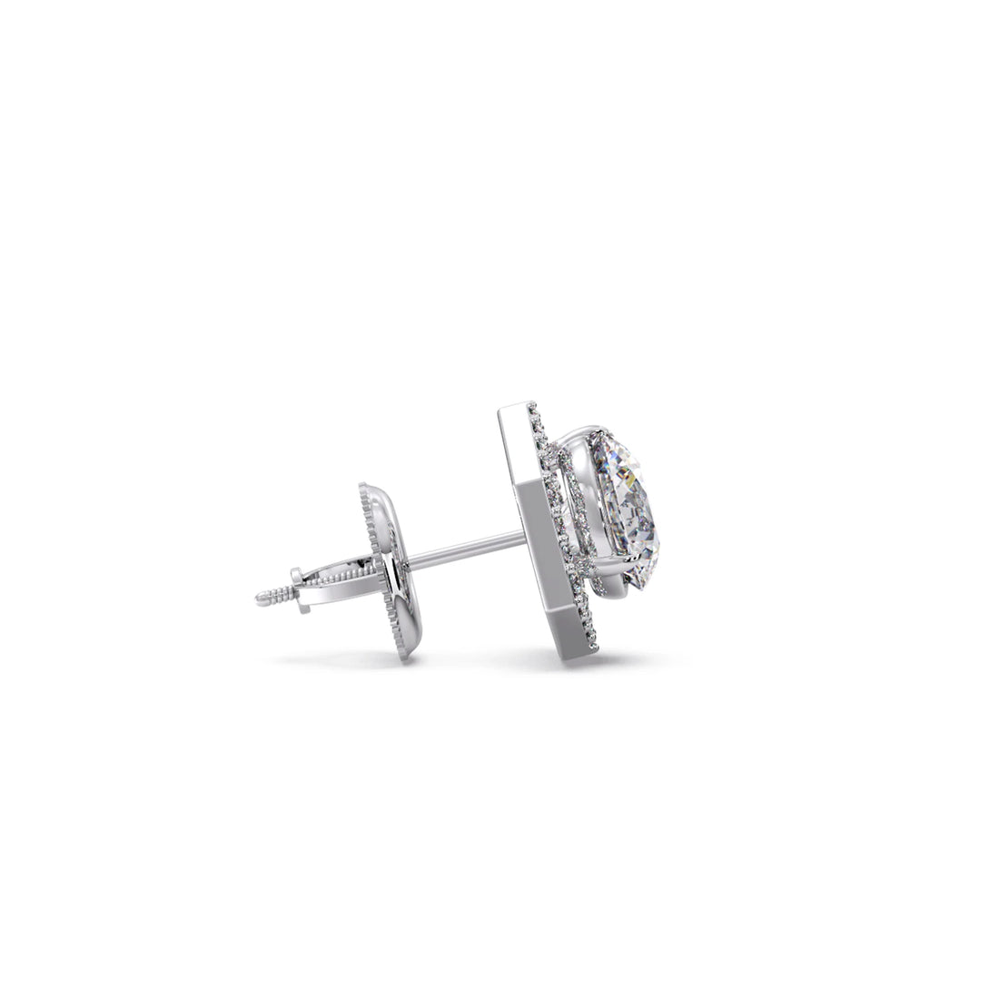 Hexagon Halo Stud Earrings