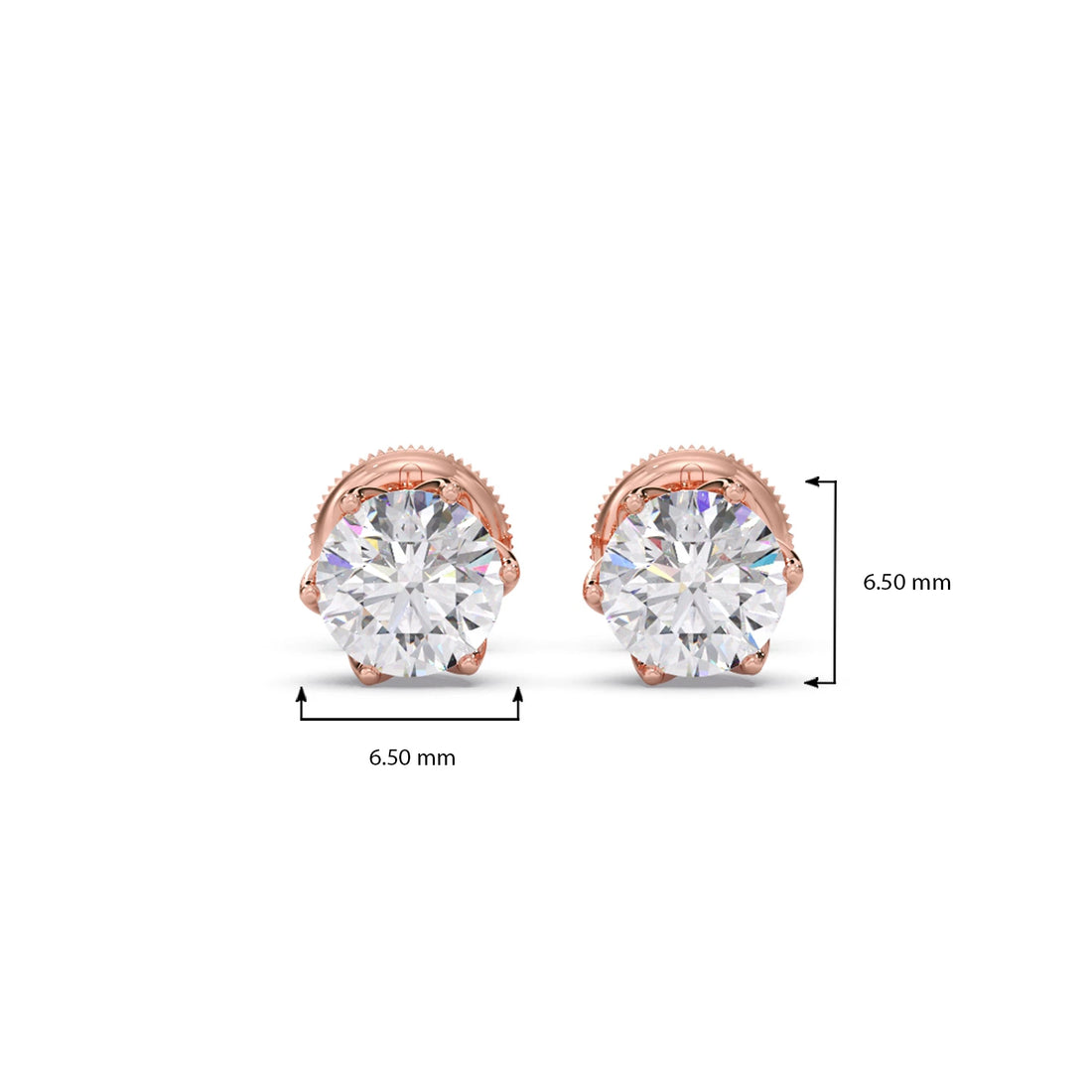6 prong solitaire stud 1.5 cts
