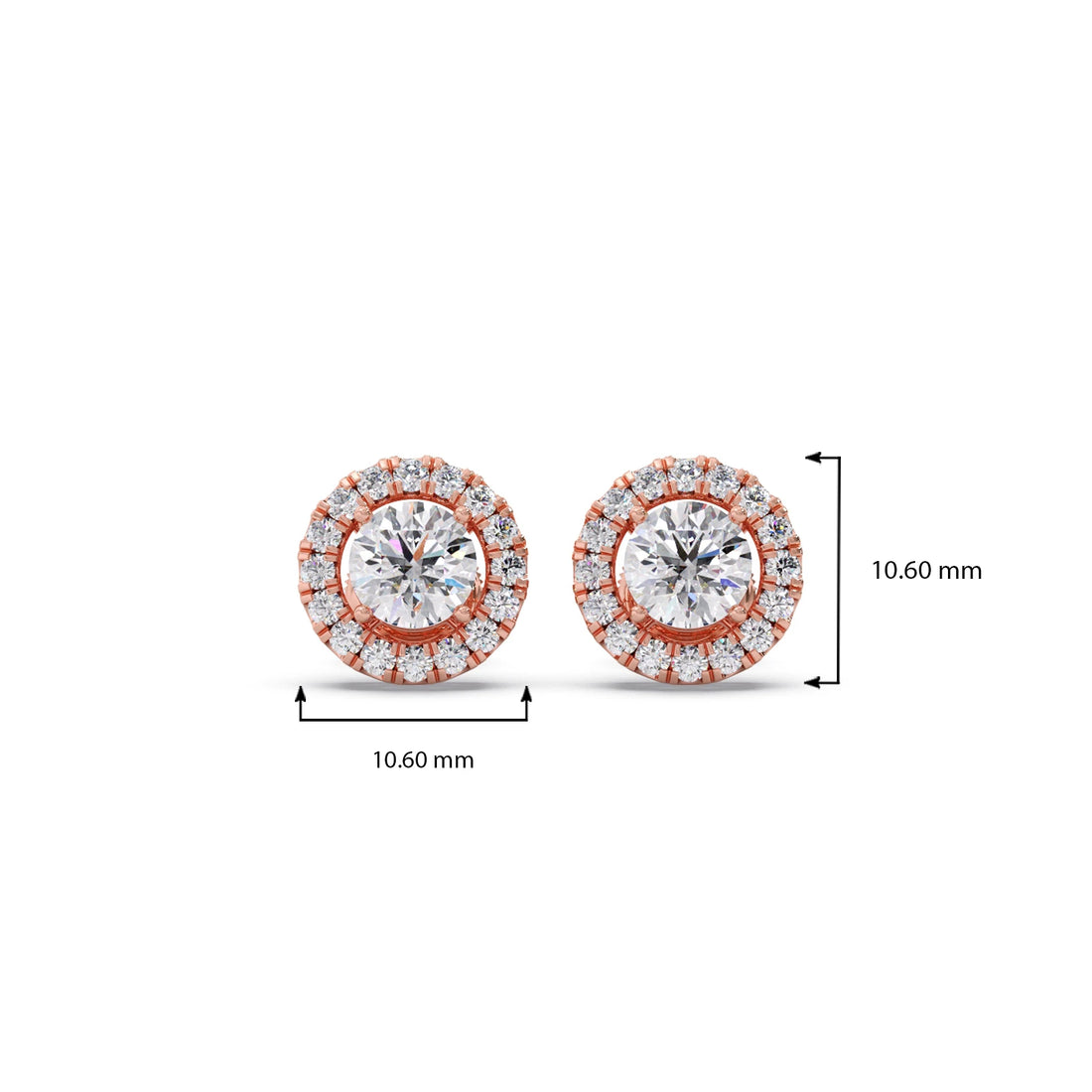 Round Shape LGD Earrings with Halo Setting