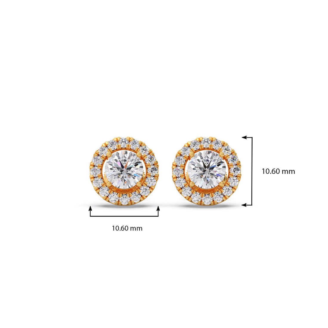 Round Shape LGD Earrings with Halo Setting