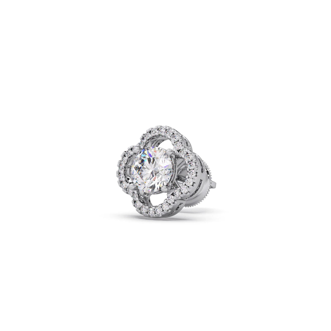 Floral Diamond Halo Studs