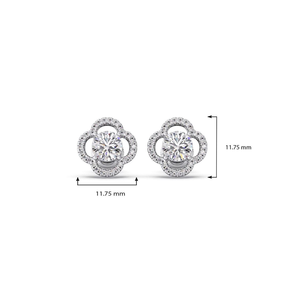 Floral Diamond Halo Studs