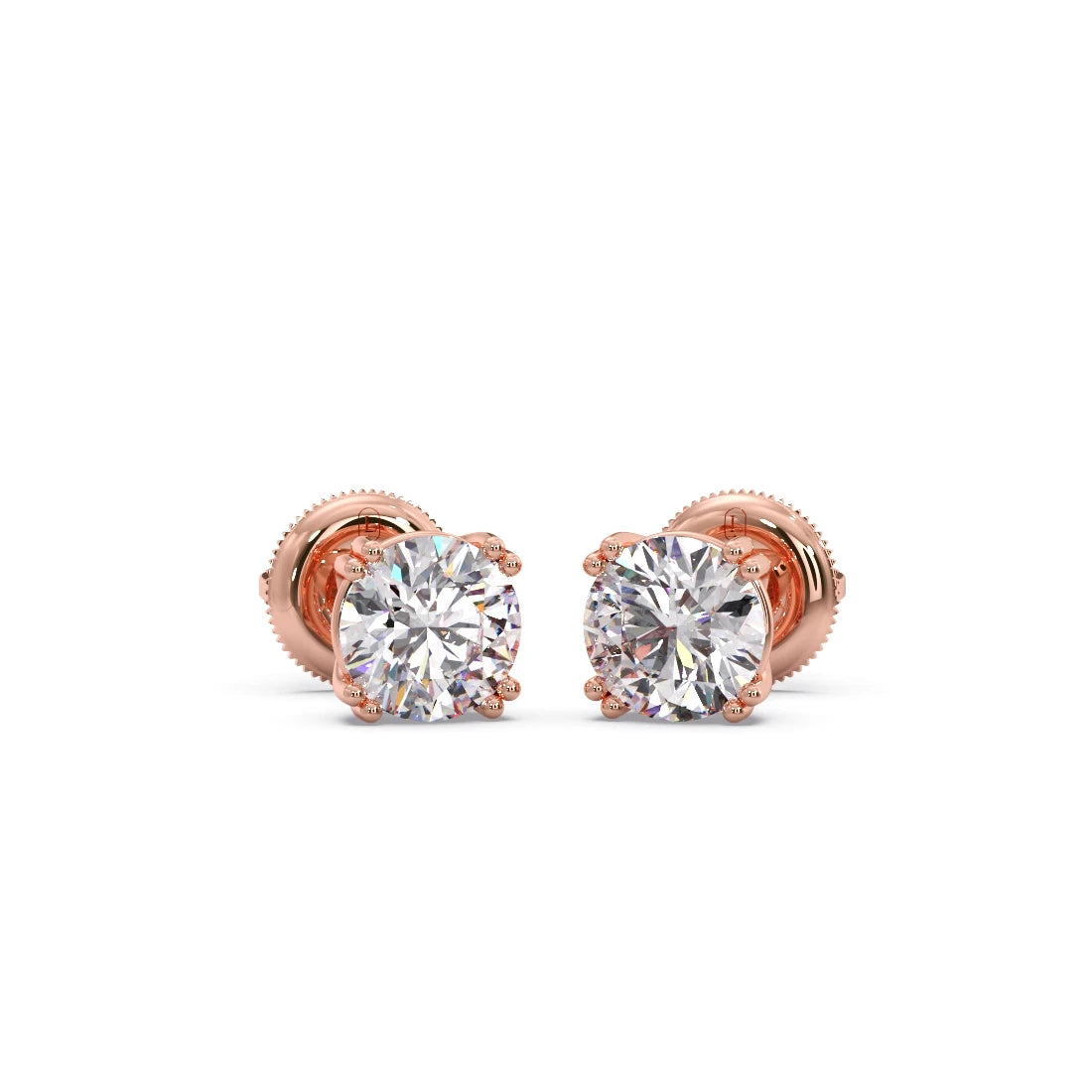 Classic Round Solitaire Stud Earrings - 1.80 Cts