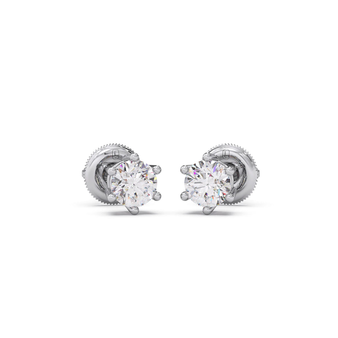 Snowflake Cluster Prong Stud Earrings – 6 Prong Setting