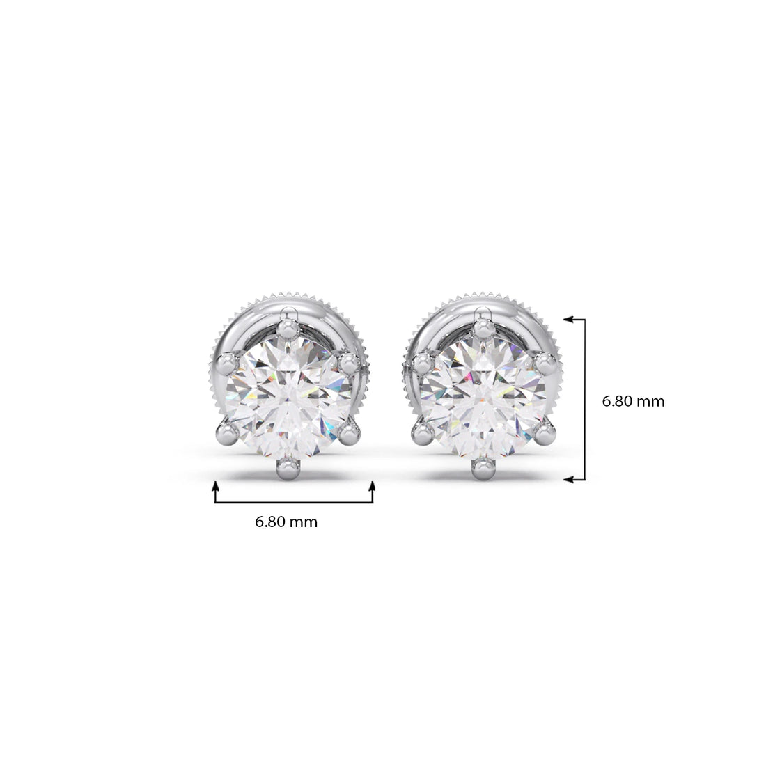 Snowflake Cluster Prong Stud Earrings – 6 Prong Setting