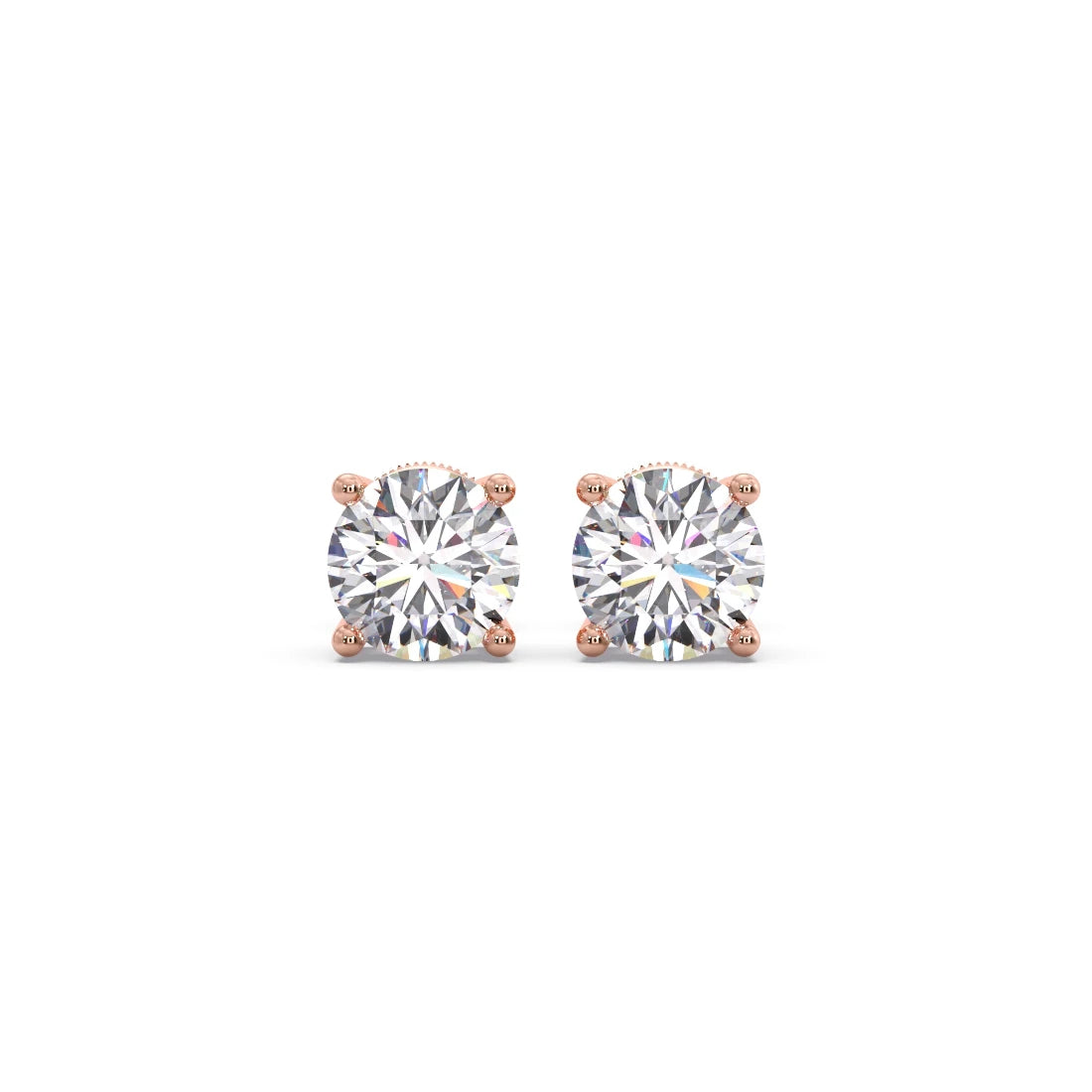 Round Solitaire 4-Prong Stud Earrings – 7.5mm