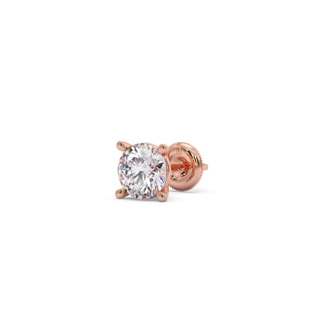 Round Solitaire 4-Prong Basket Stud Earrings7.5mm