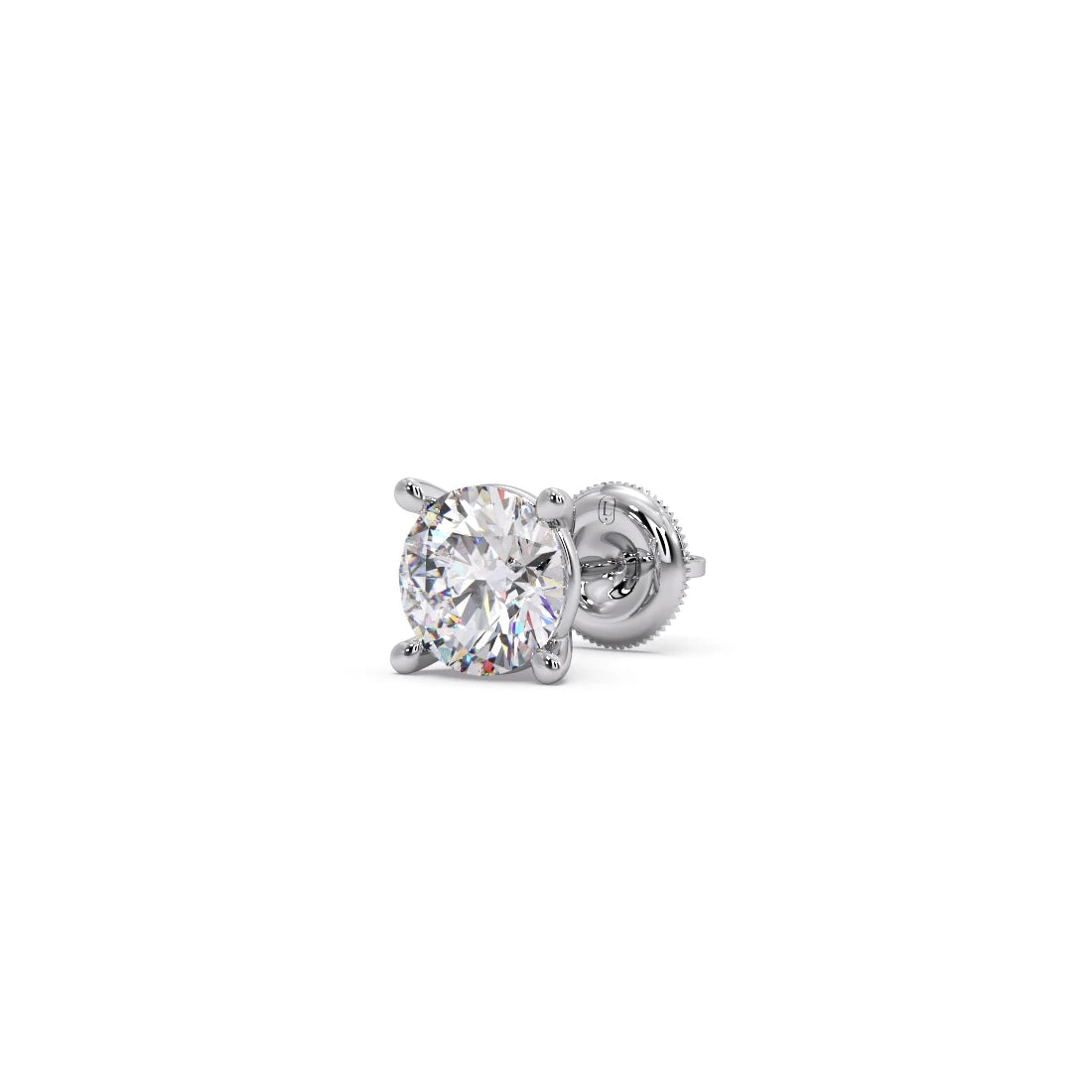 Round Solitaire 4-Prong Basket Stud Earrings7.5mm