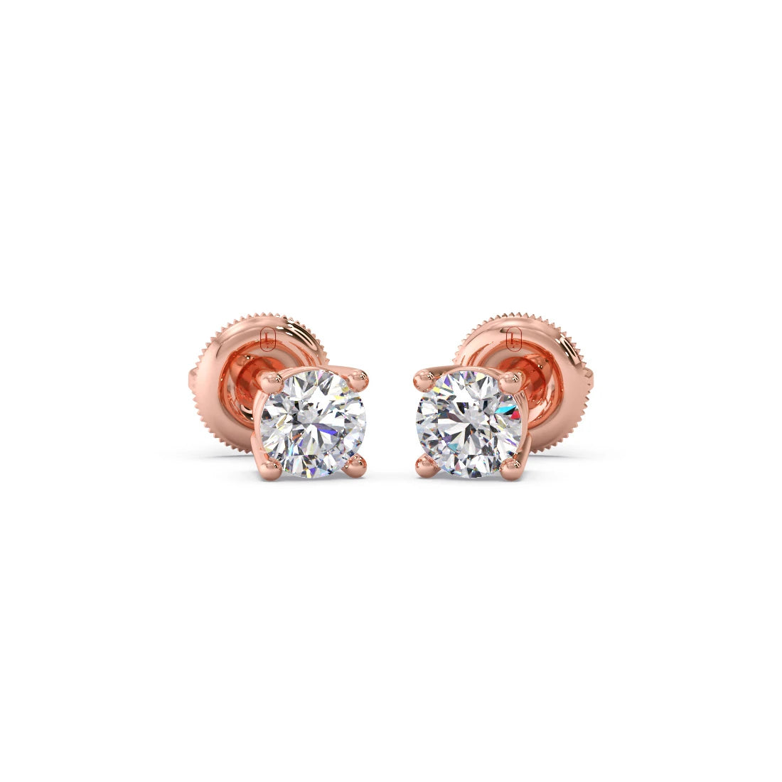 Classic 4-Prong Round Diamond Stud Earrings – 6.30mm