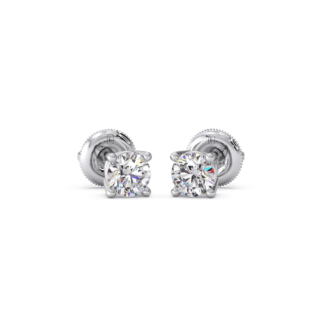 Classic 4-Prong Round Diamond Stud Earrings – 6.30mm