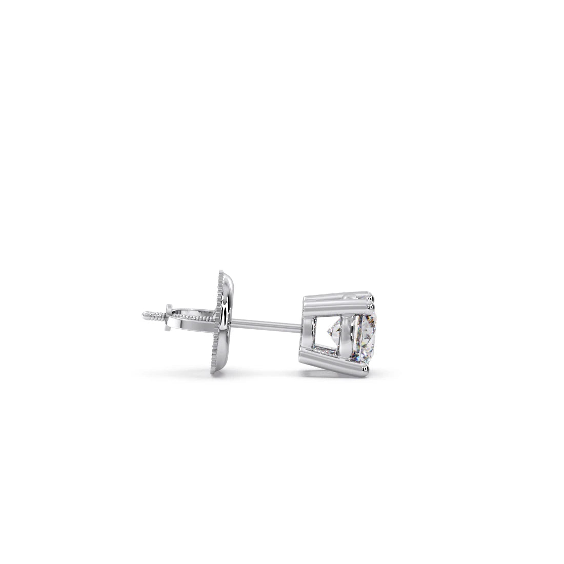 Classic 4-Prong Round Diamond Stud Earrings – 6.30mm