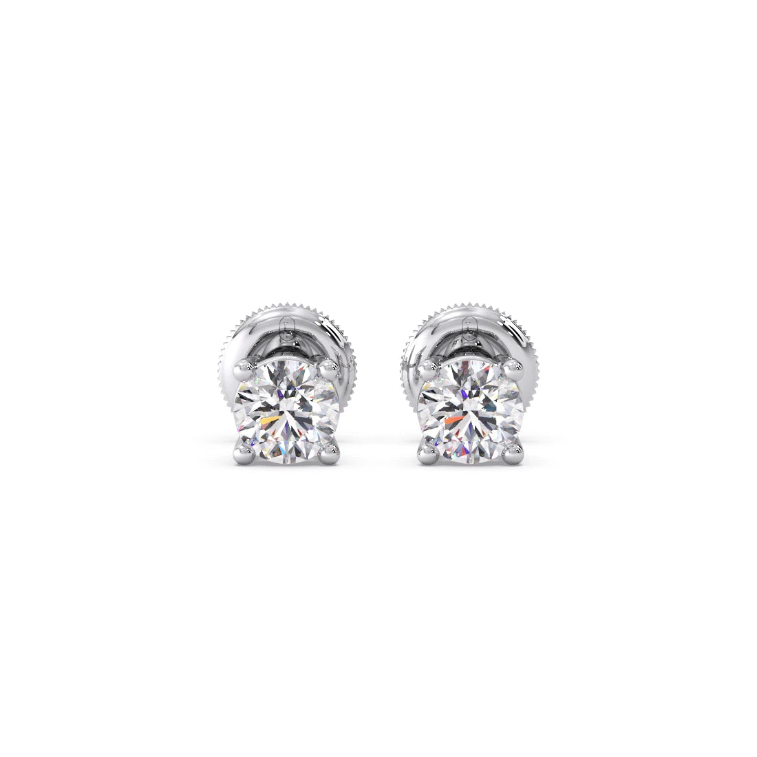 Classic 4-Prong Round Diamond Stud Earrings – 6.30mm