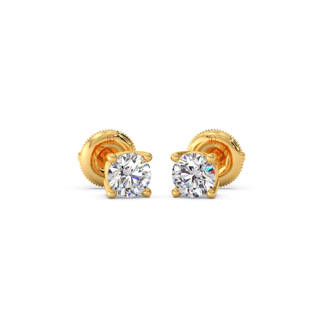 Classic 4-Prong Round Diamond Stud Earrings – 6.30mm