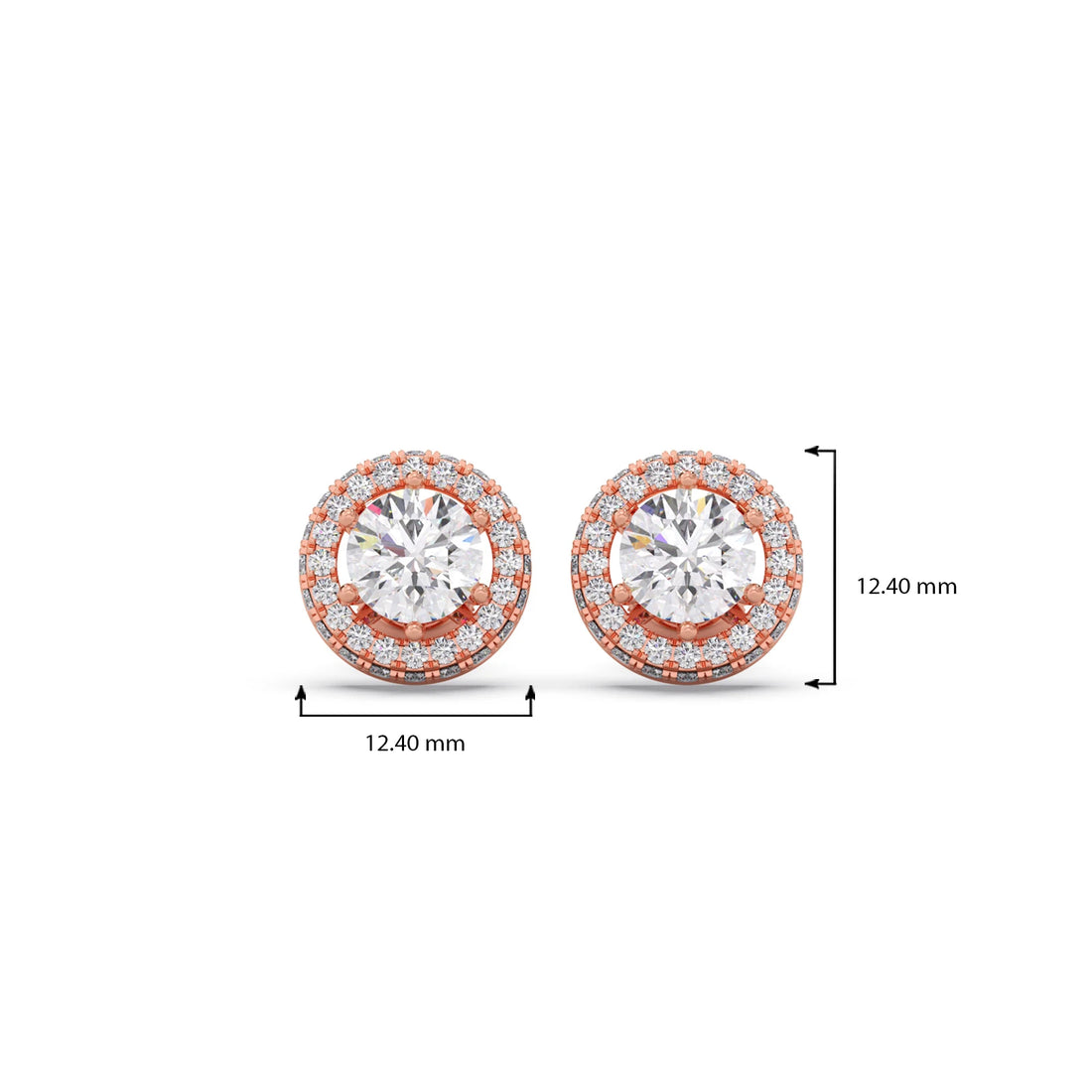 Round Halo Stud Earrings – 5.40mm