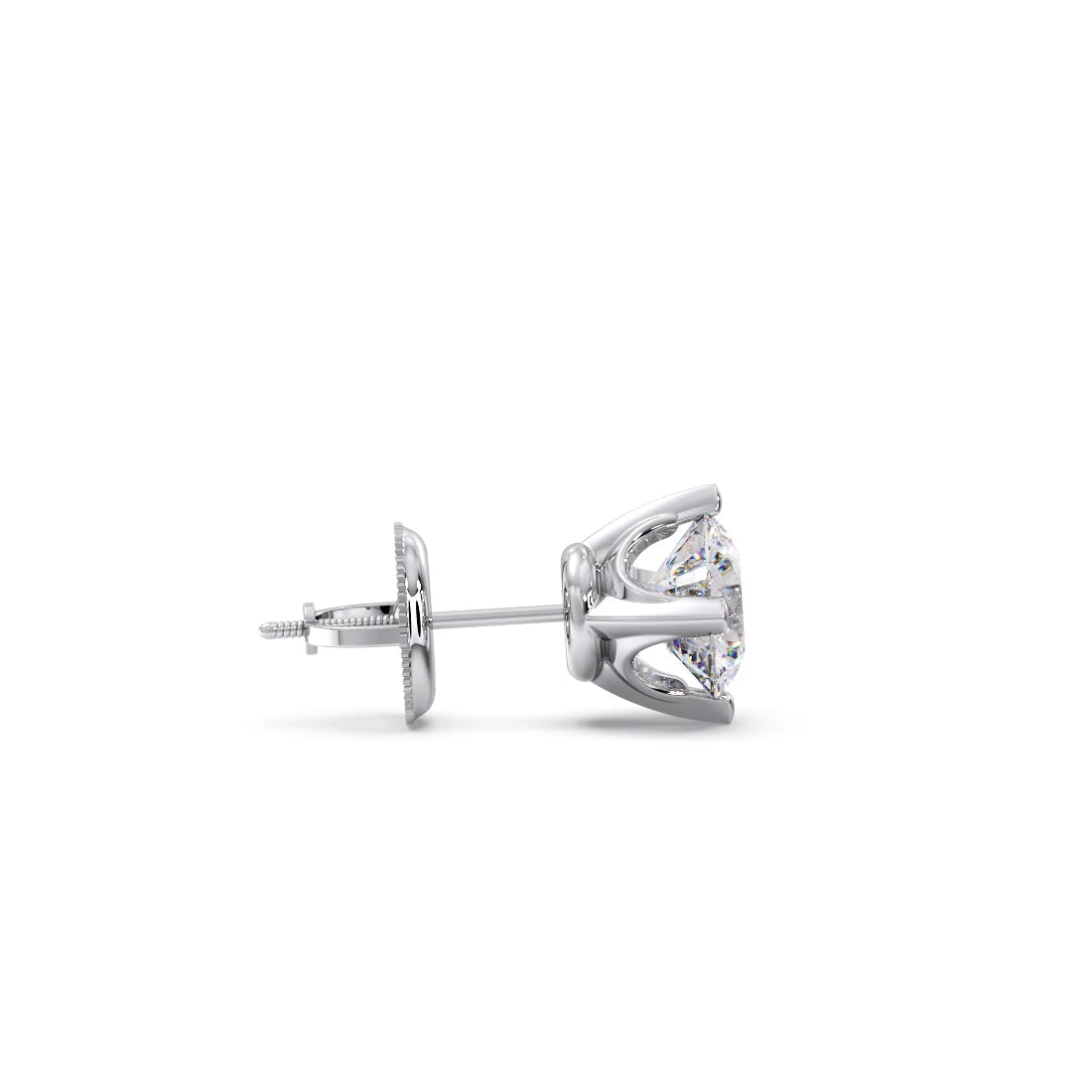 Classic 4-Prong Round Diamond Stud Earrings – 5.00mm