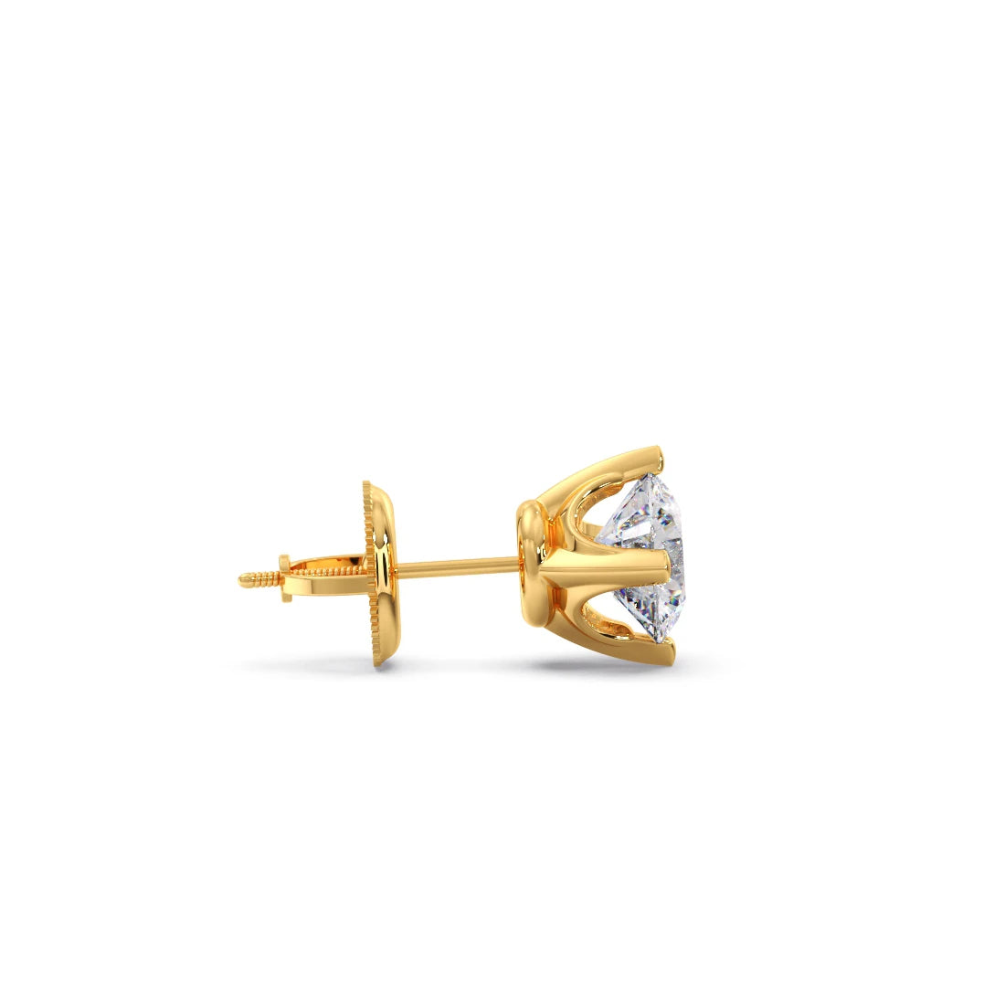 Classic 4-Prong Round Diamond Stud Earrings – 5.00mm
