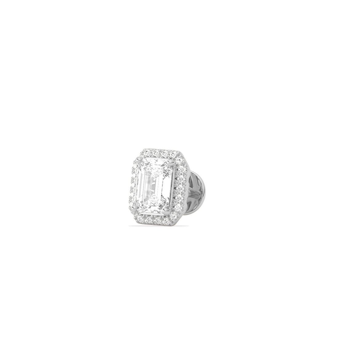 Emerald-Cut Halo Classic Diamond Studs