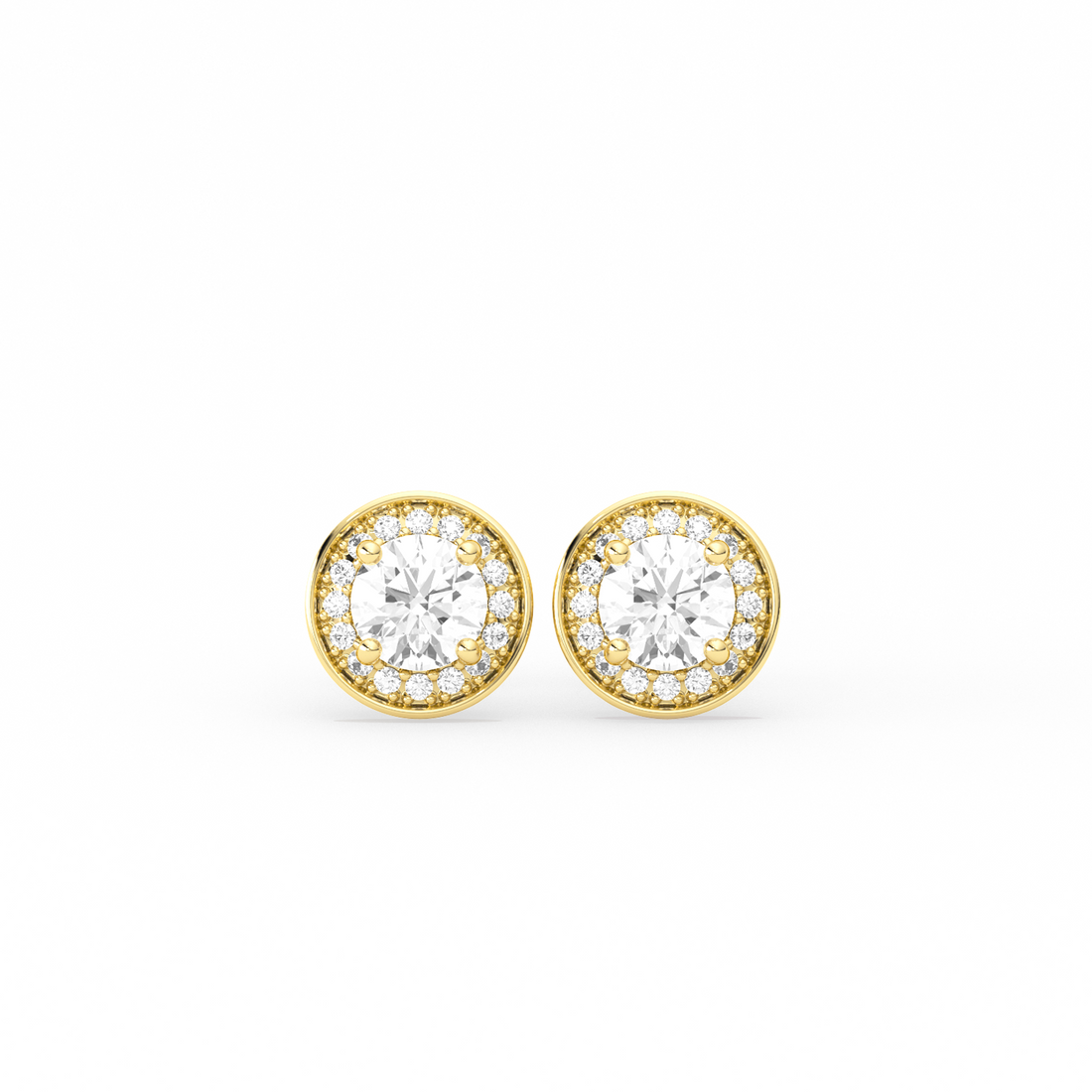 Round-Cut Halo Classic Diamond Studs