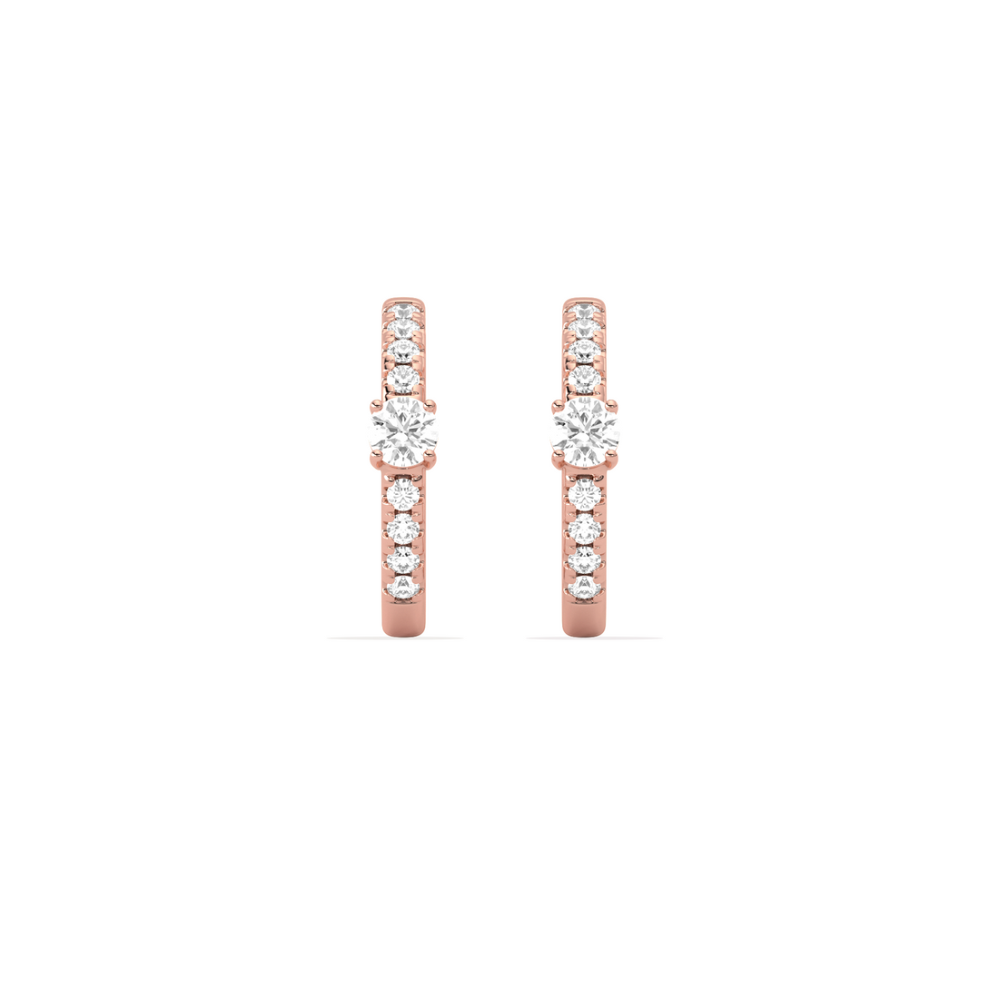 Classic pave diamond huggie hoops